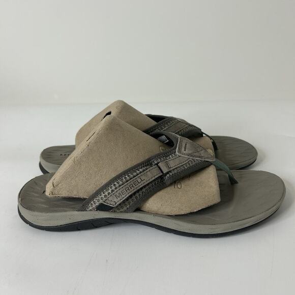 Merrell Siren 2 Womens 10 Taupe Suede Nylon Flip Flops Thong Sandals - Picture 2 of 8